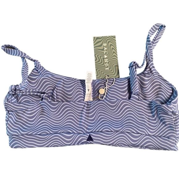 Vitality Balance Athletica Women’s M Flare‎ Bra Oasis Blue Swirl Marble Gym New - Picture 3 of 6